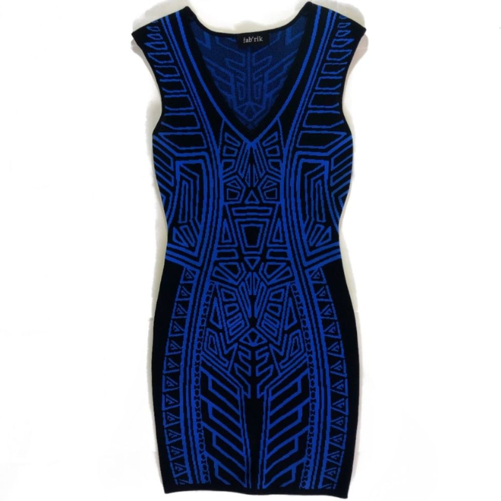 FAB’RIK Blue & Black Abstract Print Bodyco…